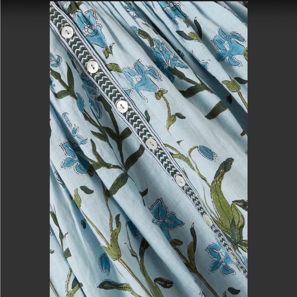 NWT Hannah Cora cut out blue floral linen mini dress - Picture 5 of 9